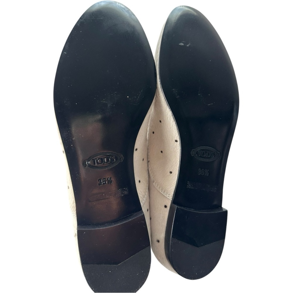 TOD'S Francesina Polka-Dot Calf Hair Brogues Loafer Shoes Size 36.5 - Picture 5 of 9
